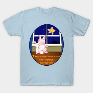 Nursery rhyme twinkle twinkle little star  Bunny rabbits   - cute fluffy kawaii rabbit design T-Shirt